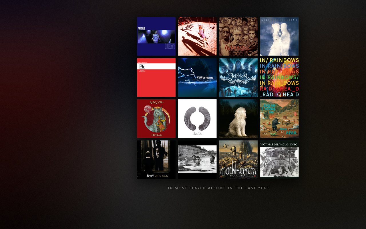 Grid collage of album covers